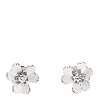 Van Cleef & Arpels 18K White Gold Diamond Mini Frivole Earrings 1 of 5