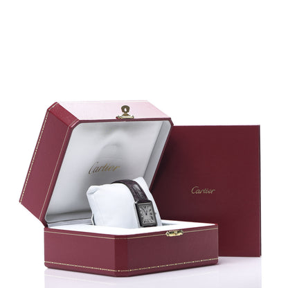 Cartier Stainless Steel Alligator 24mm Tank Solo Quartz Watch Purple 8 of 8