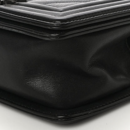 Chanel Calfskin Chevron Quilted Small Boy Flap Black 10 of 14