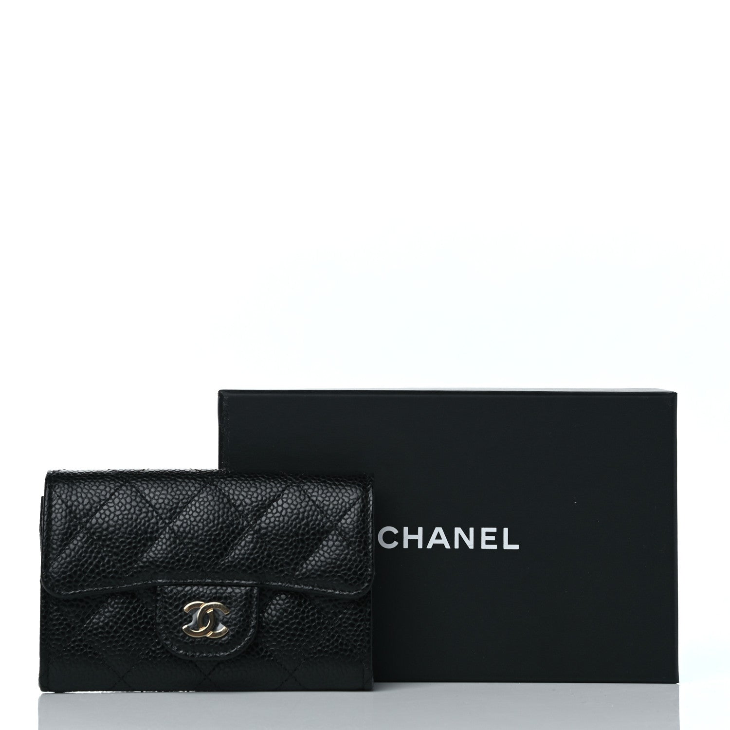 Chanel Caviar Quilted Flap Card Holder Wallet Black 8 of 8