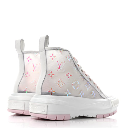 Louis Vuitton Iridescent Technical Mesh Monogram LV Squad Sneaker Boots 36 Rose Clair 4 of 7