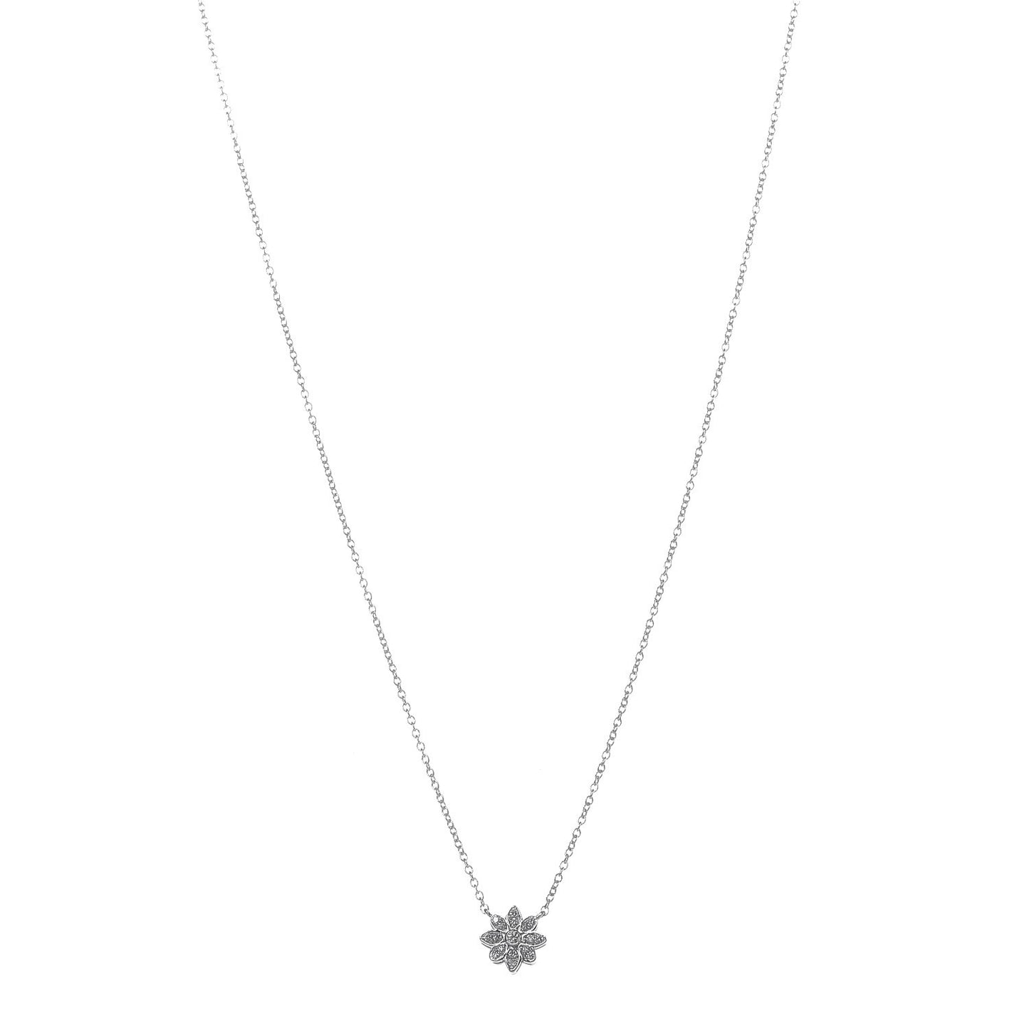 Platinum Diamond Enchant Flower Pendant Necklace
