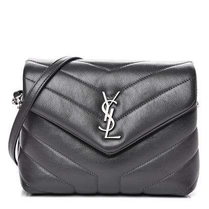Saint Laurent Calfskin Y Quilted Monogram Toy Loulou Crossbody Bag Storm 1 of 9