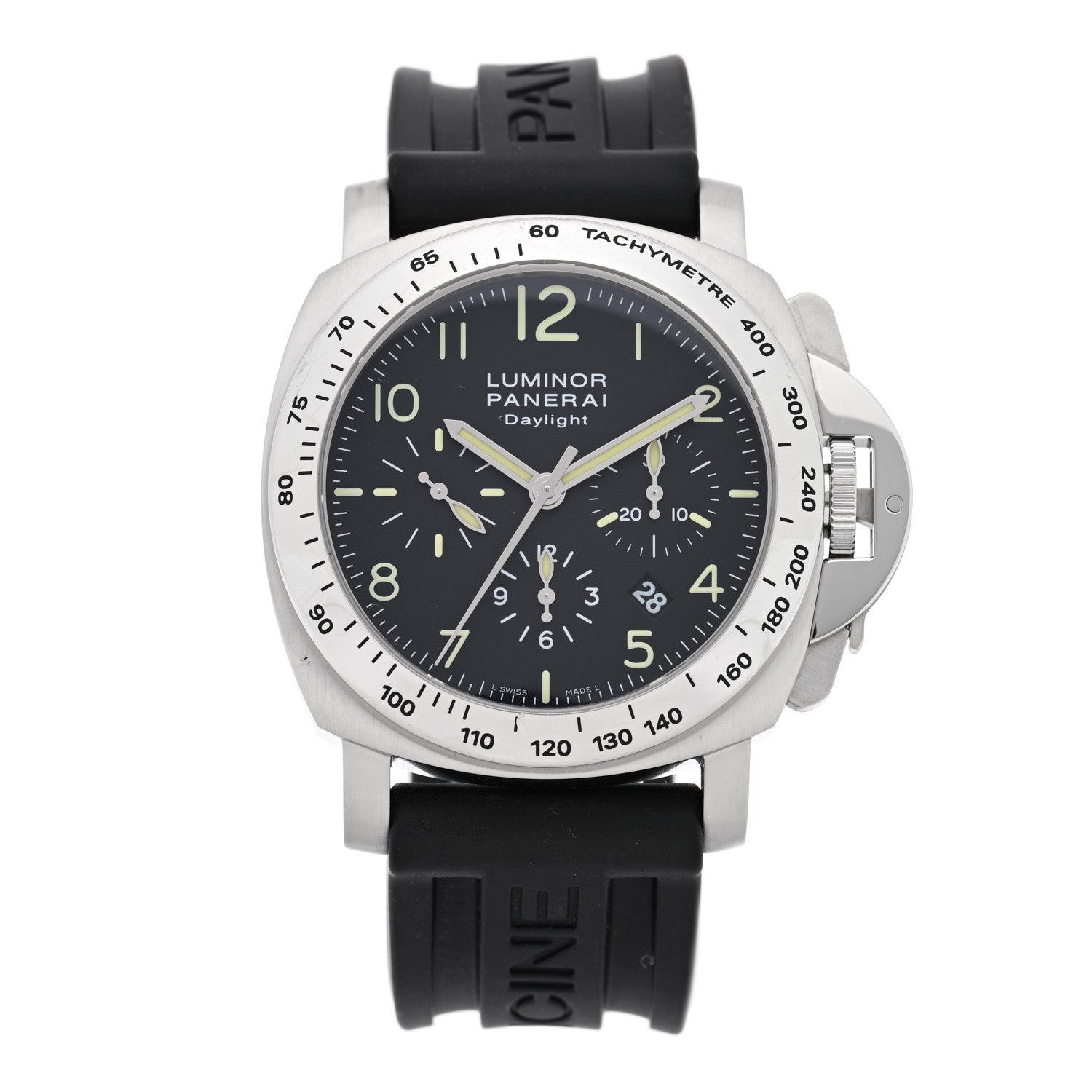 Panerai Stainless Steel Rubber 44mm Luminor Daylight Chronograph Automatic Watch Black PAM00250 1 of 5
