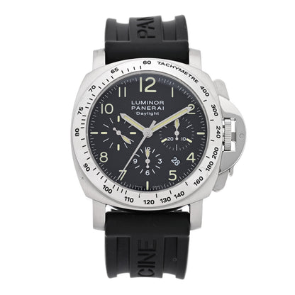 Panerai Stainless Steel Rubber 44mm Luminor Daylight Chronograph Automatic Watch Black PAM00250 1 of 5