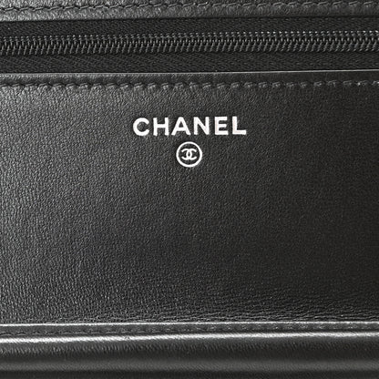 Chanel Lambskin Quilted Wallet On Chain WOC Black 6 of 12