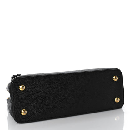 Louis Vuitton Taurillon Flower Capucines PM Black Blue 3 of 9