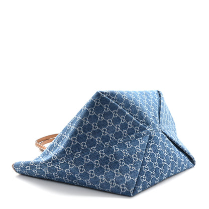 Gucci New Denim GG Monogram Calfskin Large Totissima Tote Blue 5 of 11