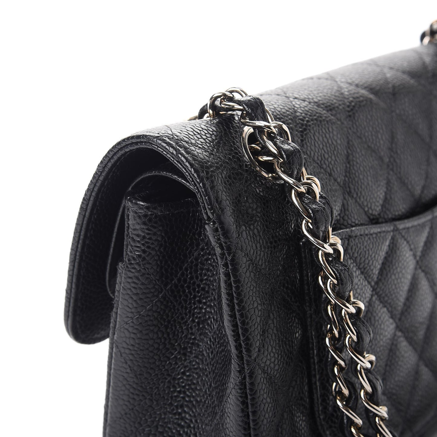 Caviar Quilted Small Double Flap Black
