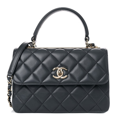 Chanel Lambskin Quilted Small Trendy CC Dual Handle Flap Bag Dark Grey 1 of 10