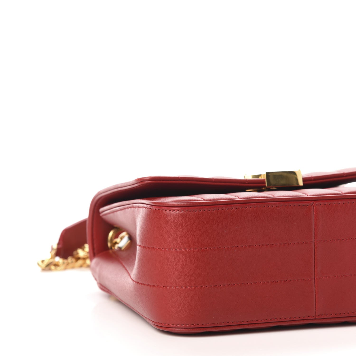 Saint Laurent Lambskin Matelasse Monogram Medium Vicky Chain Bag Rouge Eros 8 of 10