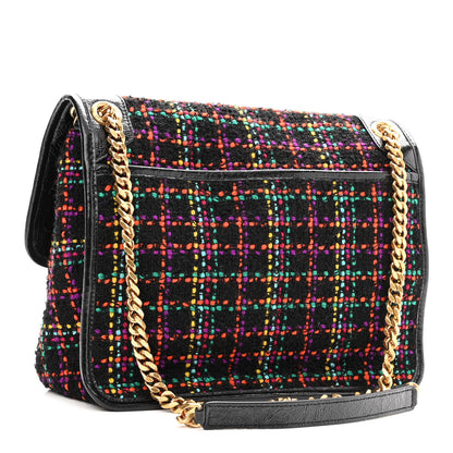 Saint Laurent Tweed Calfskin Matelasse Monogram Medium Niki Chain Satchel Multicolor 3 of 9