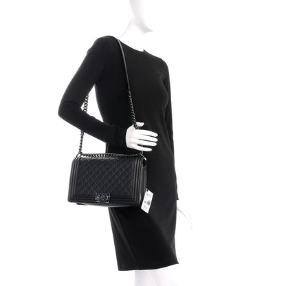 Chanel Calfskin Quilted New Medium Boy Flap So Black 2 of 8