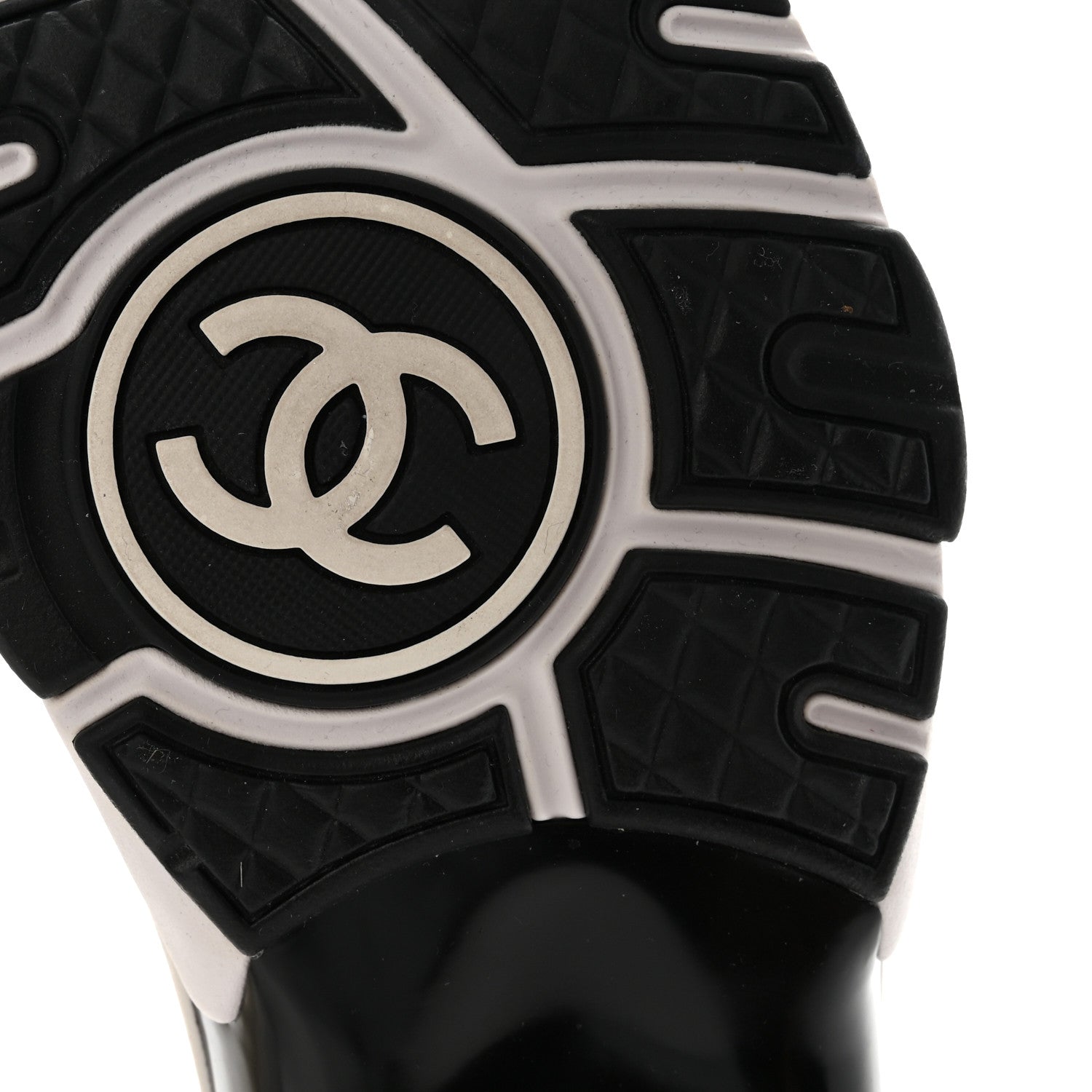 Chanel Mesh Suede Fabric Womens CC Sneakers 38 White Ivory Light Beige 7 of 9