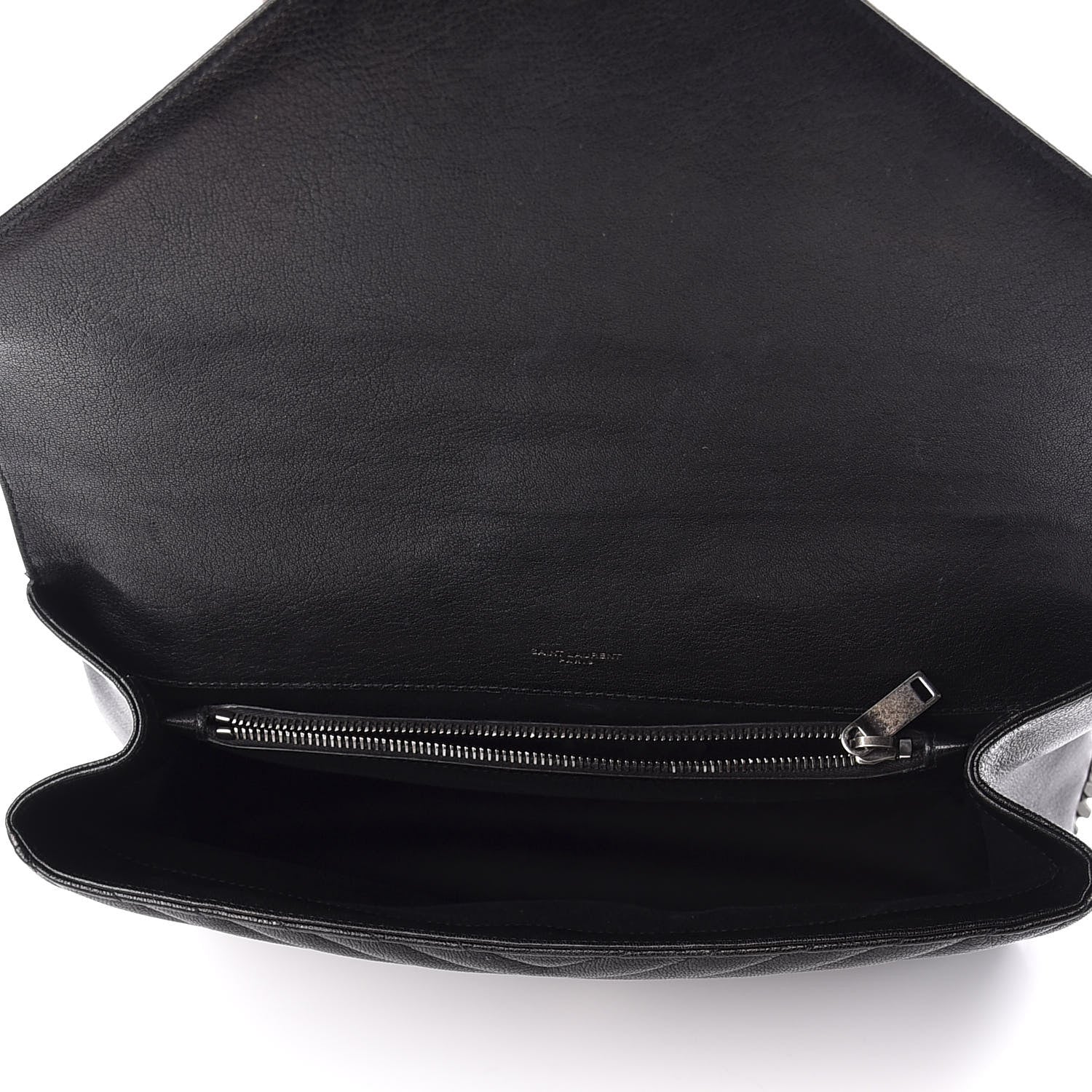 Saint Laurent Sheepskin Matelasse Chevron Monogram Monochrome Large College Satchel Black 5 of 10