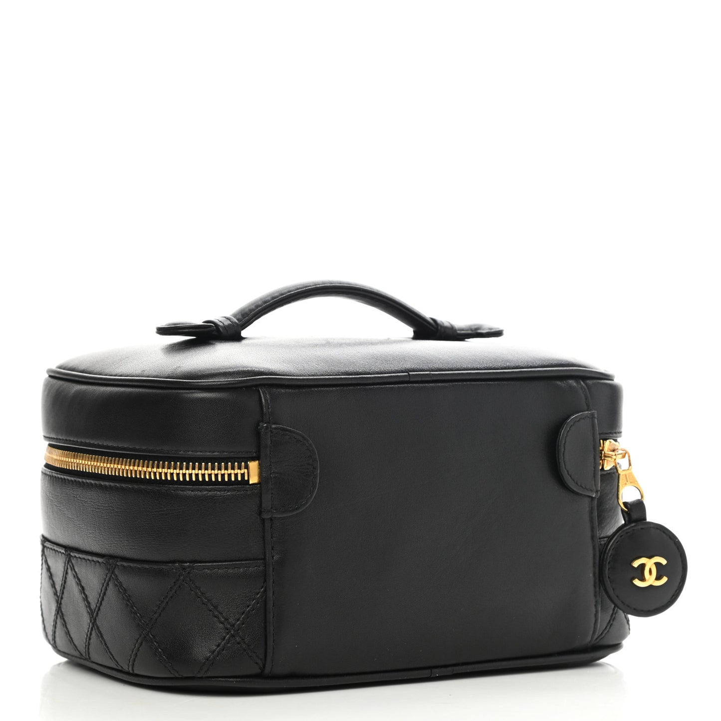 Lambskin Vanity Cosmetic Case Black