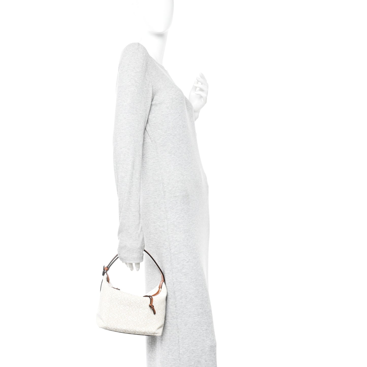 Jacquard Anagram Calfskin Small Cubi Bag Ecru Tan