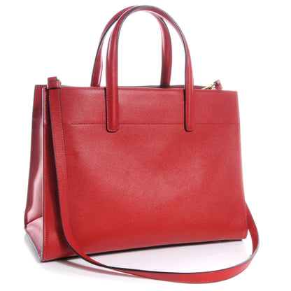 Prada Saffiano Soft Tote Fuoco 3 of 10
