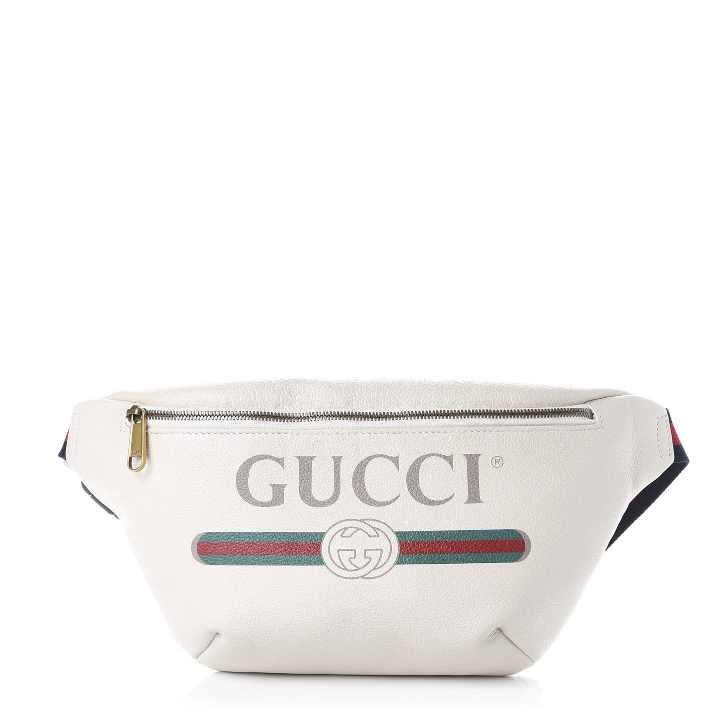 Grained Calfskin Logo Belt Bag White
