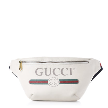 Gucci Grained Calfskin Logo Belt Bag White 1 of 10