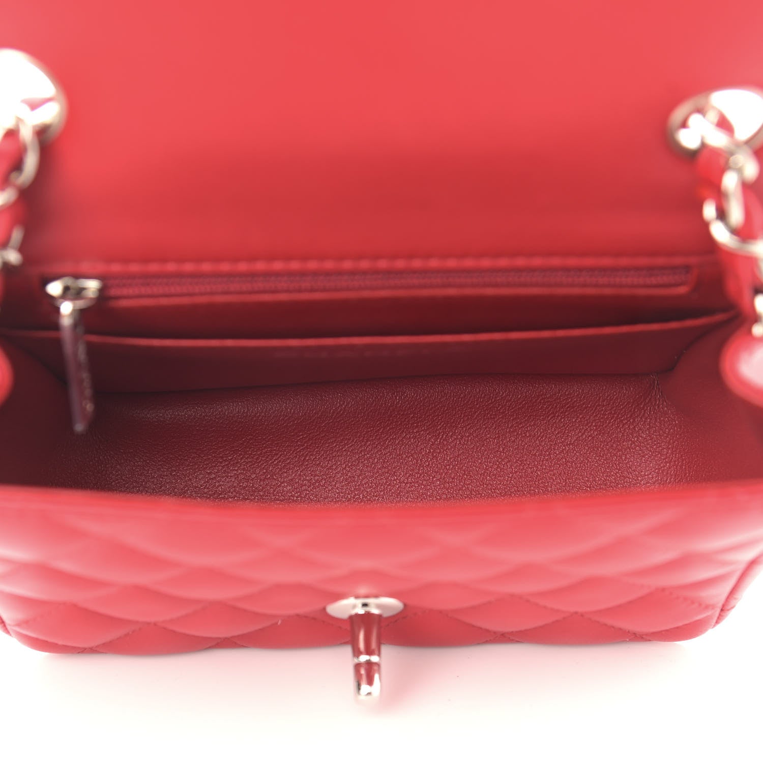 Chanel Lambskin Quilted Mini Square Flap Red 5 of 10