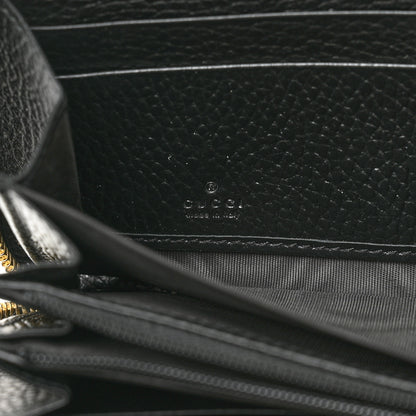 Gucci Dollar Calfskin GG Supreme Monogram GG Marmont Zip Around Wallet Black Beige Ebony 6 of 8