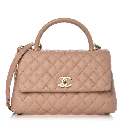 Chanel Caviar Quilted Small Coco Handle Flap Light Beige 1 of 8