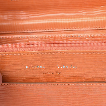 Proenza Schouler Calfskin Lizard Embosed Lizard PS1 Large Chain Wallet Grapefruit 6 of 11