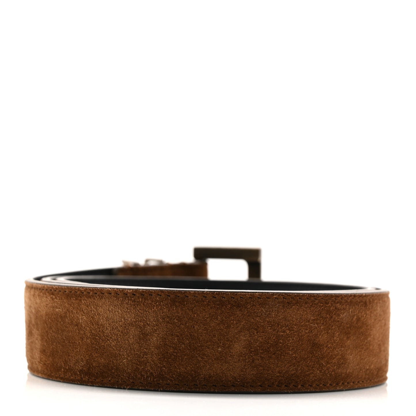 Suede Monogram Square Buckle Belt 75 30 Cashmere
