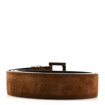 Saint Laurent Suede Monogram Square Buckle Belt 75 30 Cashmere 2 of 5