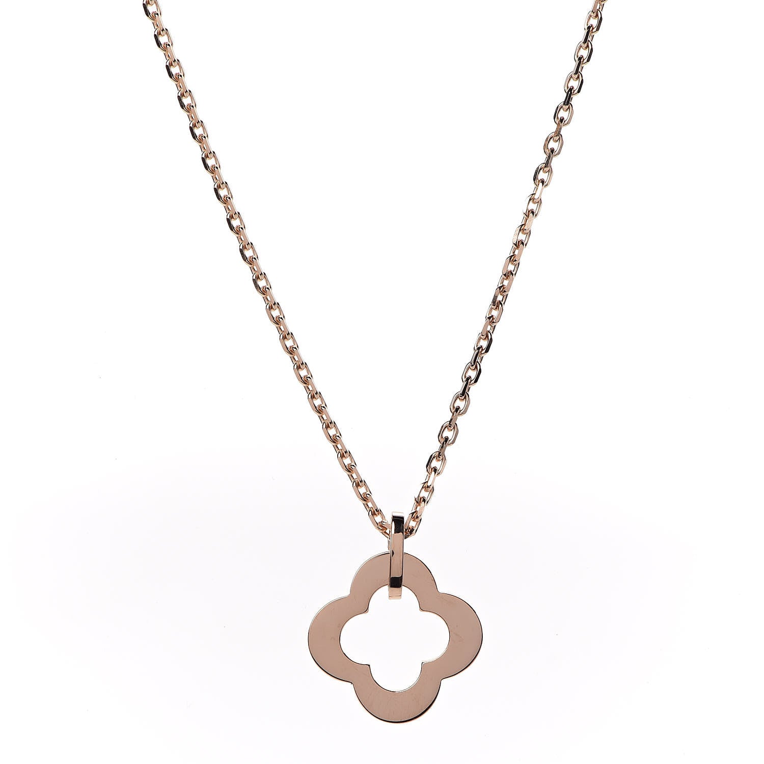 Van Cleef & Arpels 18K Rose Gold Byzantine Alhambra Pendant Necklace 4 of 6