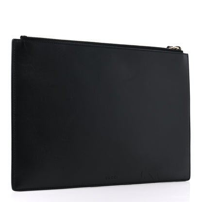 Gucci Calfskin GucciGhost Life is Gucci Zip Pouch Black 3 of 15