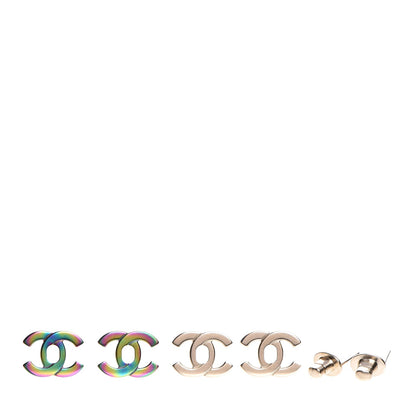 Chanel Metal CC Turnlock Interchangeable Earrings Gold 5 of 10