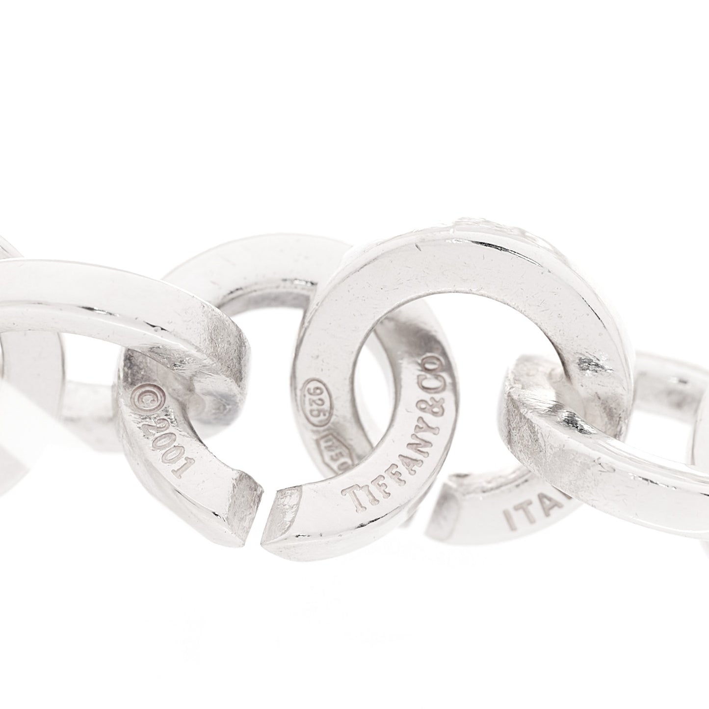 Sterling Silver 18K Yellow Gold Circle Link Bracelet