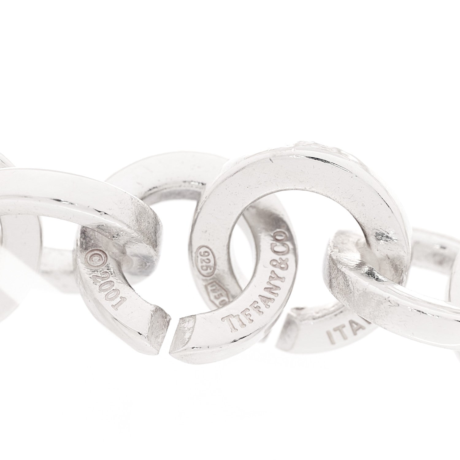 Tiffany Sterling Silver 18K Yellow Gold Circle Link Bracelet 4 of 6