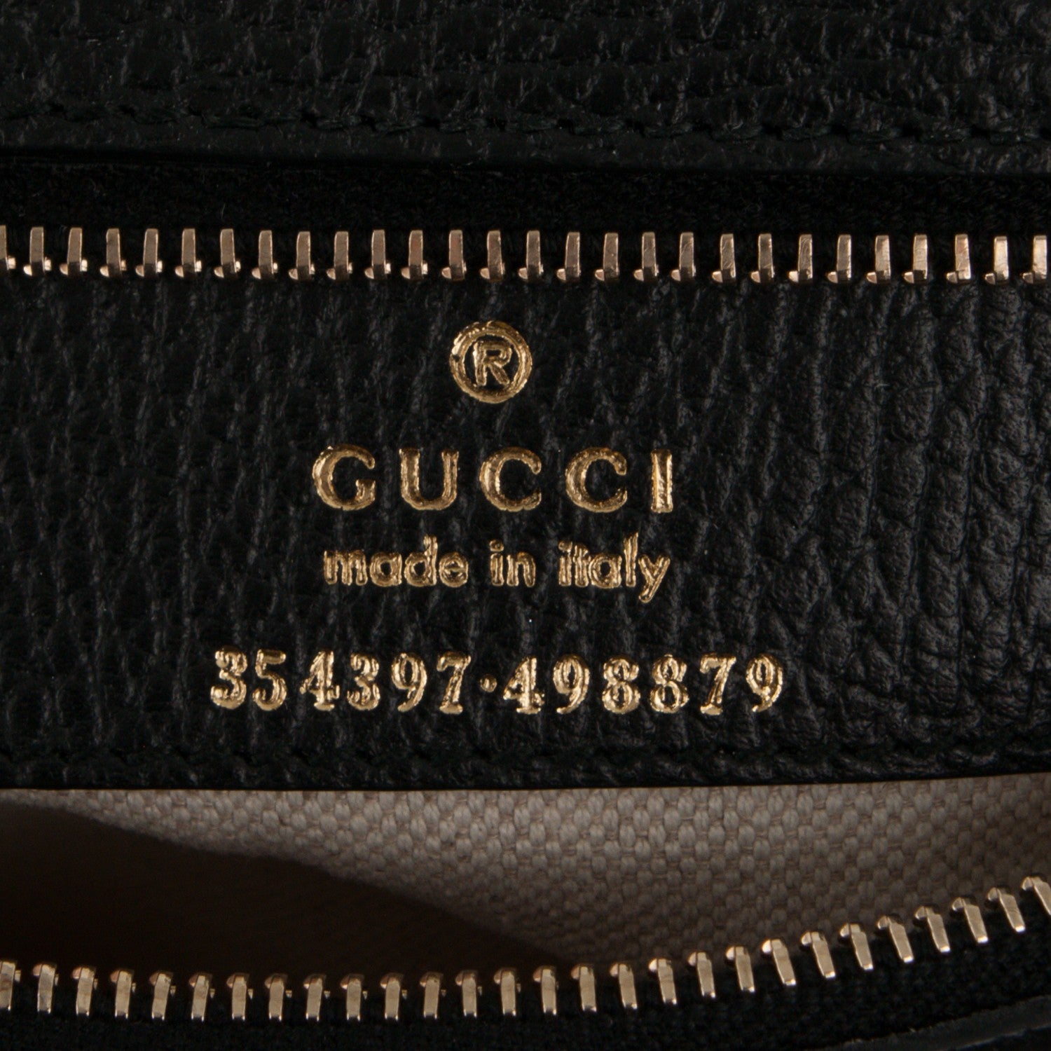 Gucci Pebbled Calfskin Medium Swing Tote Black 6 of 6