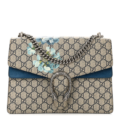 Gucci GG Supreme Monogram Blooms Medium Dionysus Shoulder Bag Beige Navy Vintage Blue 1 of 12