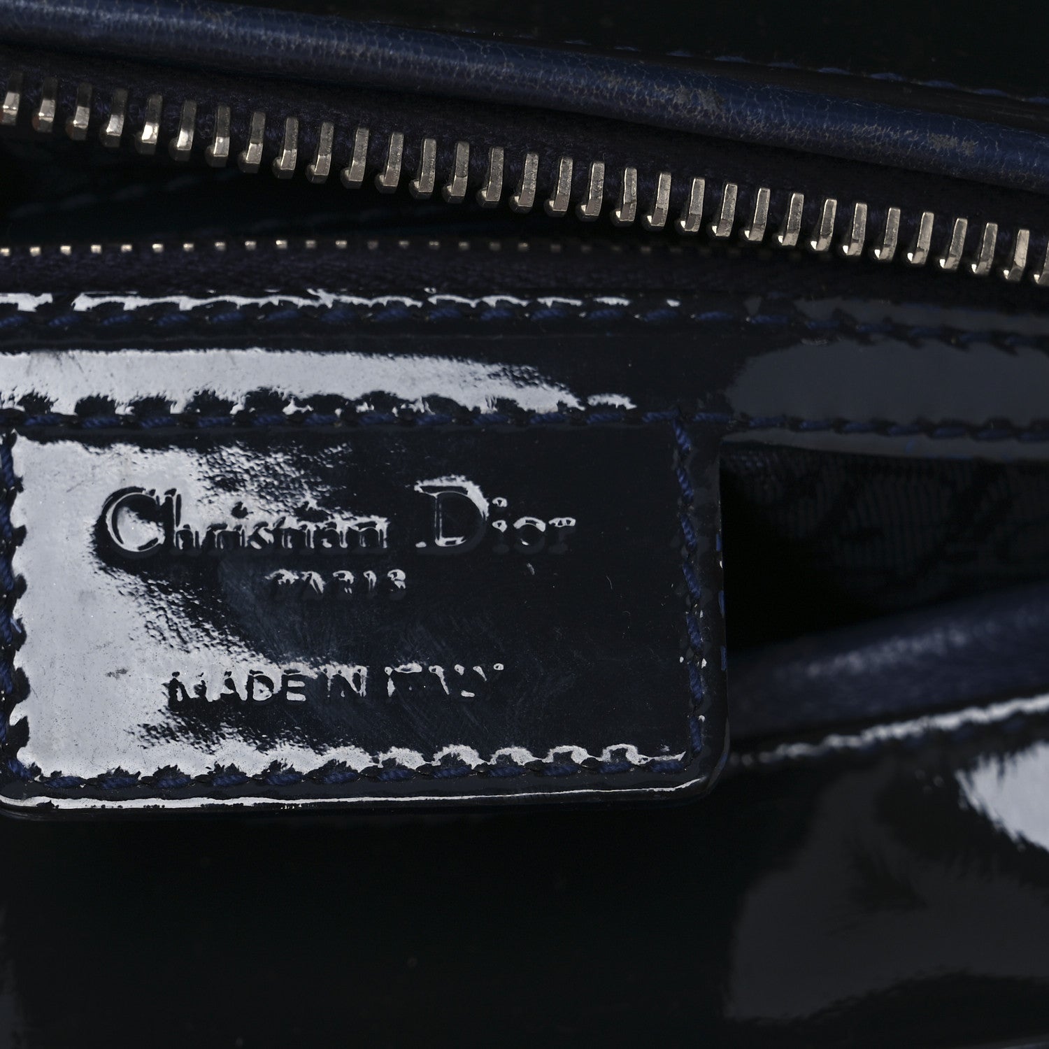 Christian Dior Patent Cannage Medium Lady Dior Navy Blue 6 of 13