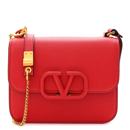Valentino Garavani Grained Calfskin Small VSling Shoulder Bag Red 1 of 10