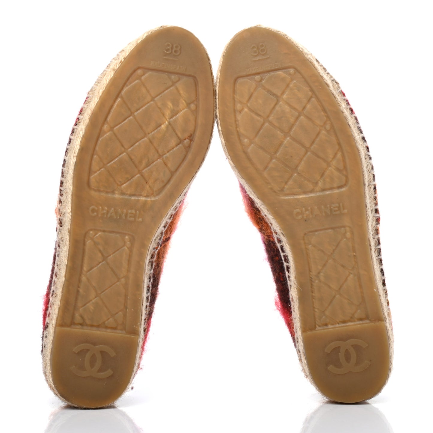 Tweed CC Espadrilles 38 Brown Pink