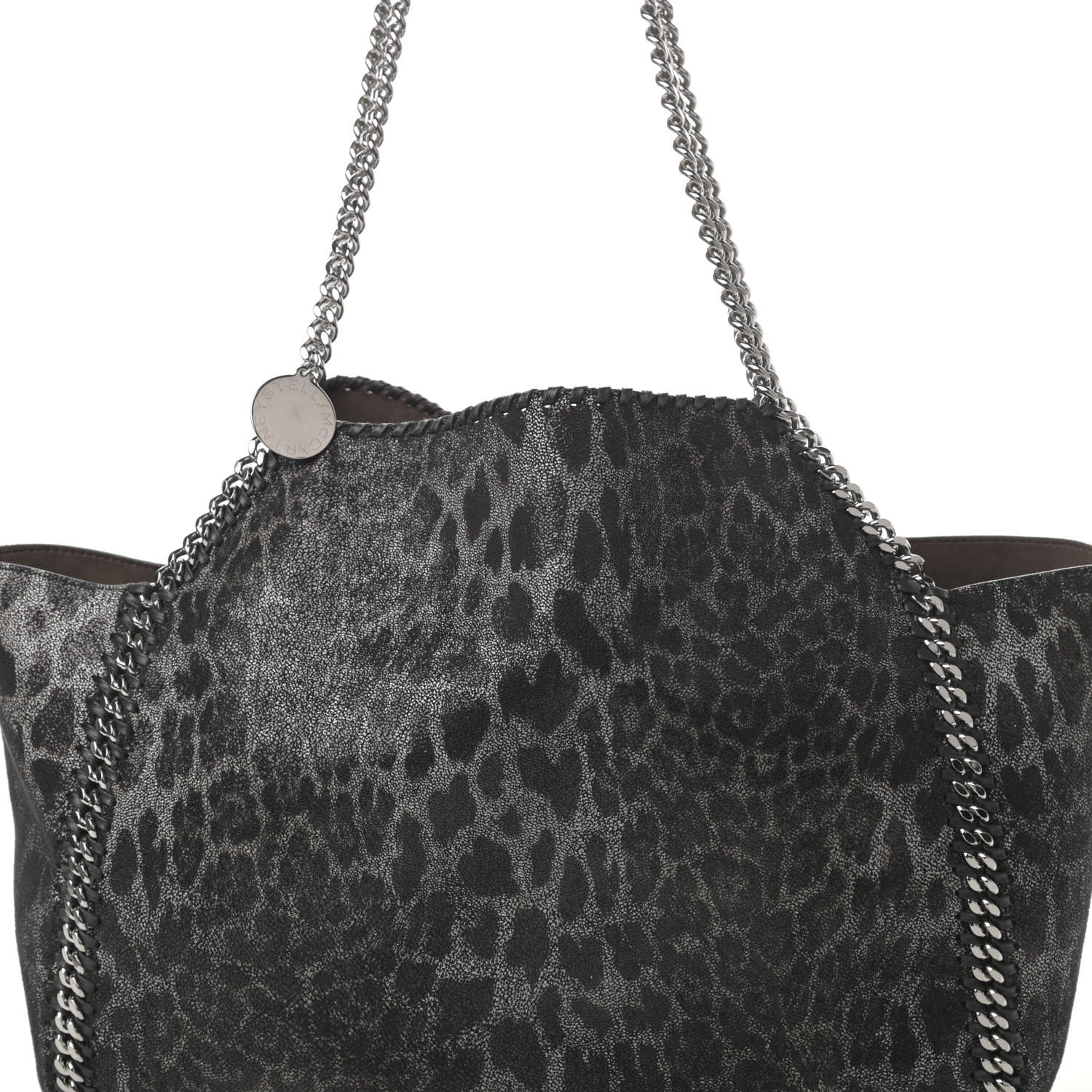 Stella McCartney Leopard Shaggy Deer Falabella Reversible Tote Grey 9 of 12