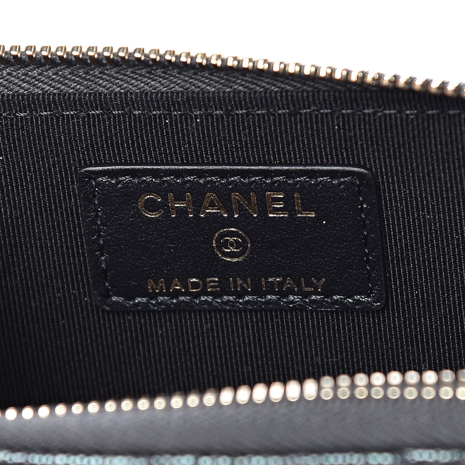 Chanel Iridescent Caviar Quilted Zipped Key Holder Case Black 6 of 8