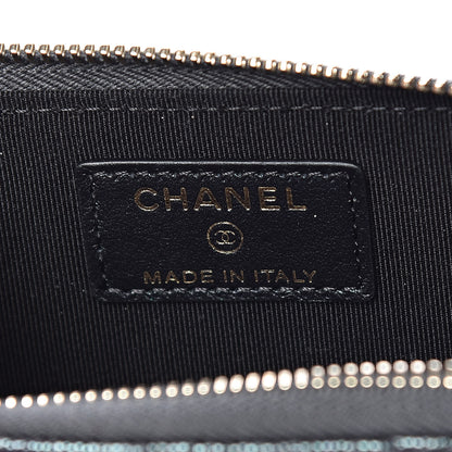 Chanel Iridescent Caviar Quilted Zipped Key Holder Case Black 6 of 8