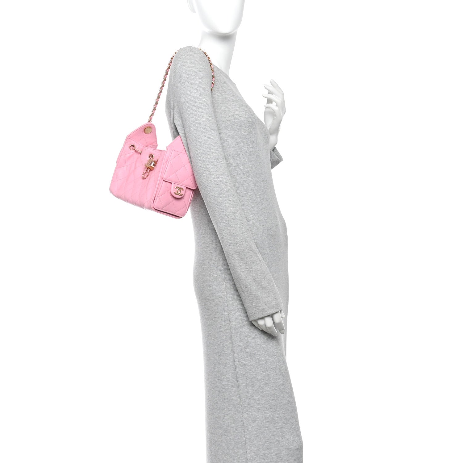 Chanel Caviar Quilted Mini Chanel 25 Handbag Pink 2 of 11