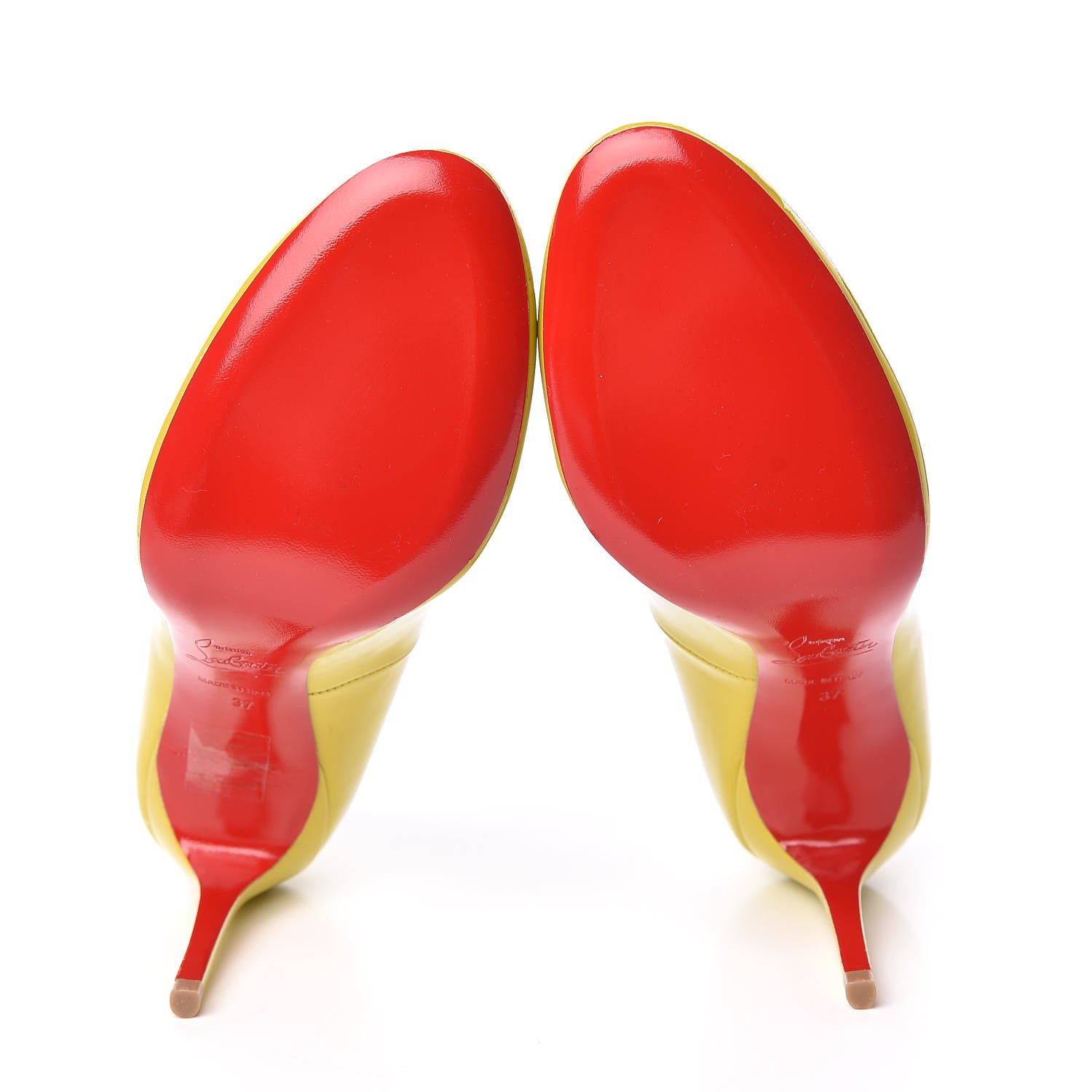 Christian Louboutin Patent Fifi 80 Pumps 37 Lemon 5 of 9