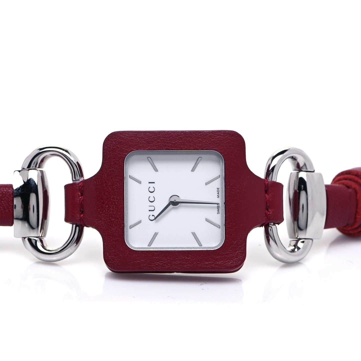 Stainless Steel Calfskin 1921 Pendant Quartz Watch Red