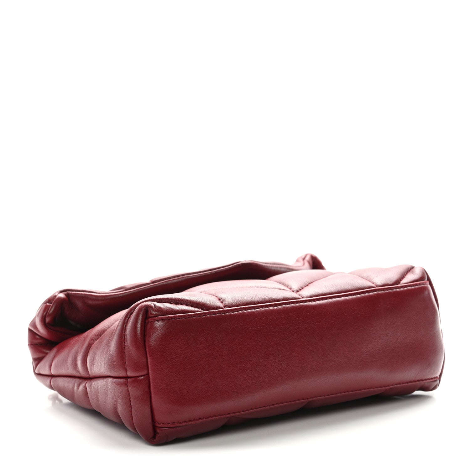 Saint Laurent Lambskin Quilted Toy Loulou Puffer Monogram Chain Satchel Red 4 of 11