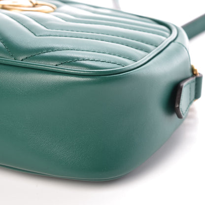 Gucci Calfskin Matelasse Small GG Marmont Chain Shoulder Bag Emerald Green 9 of 9