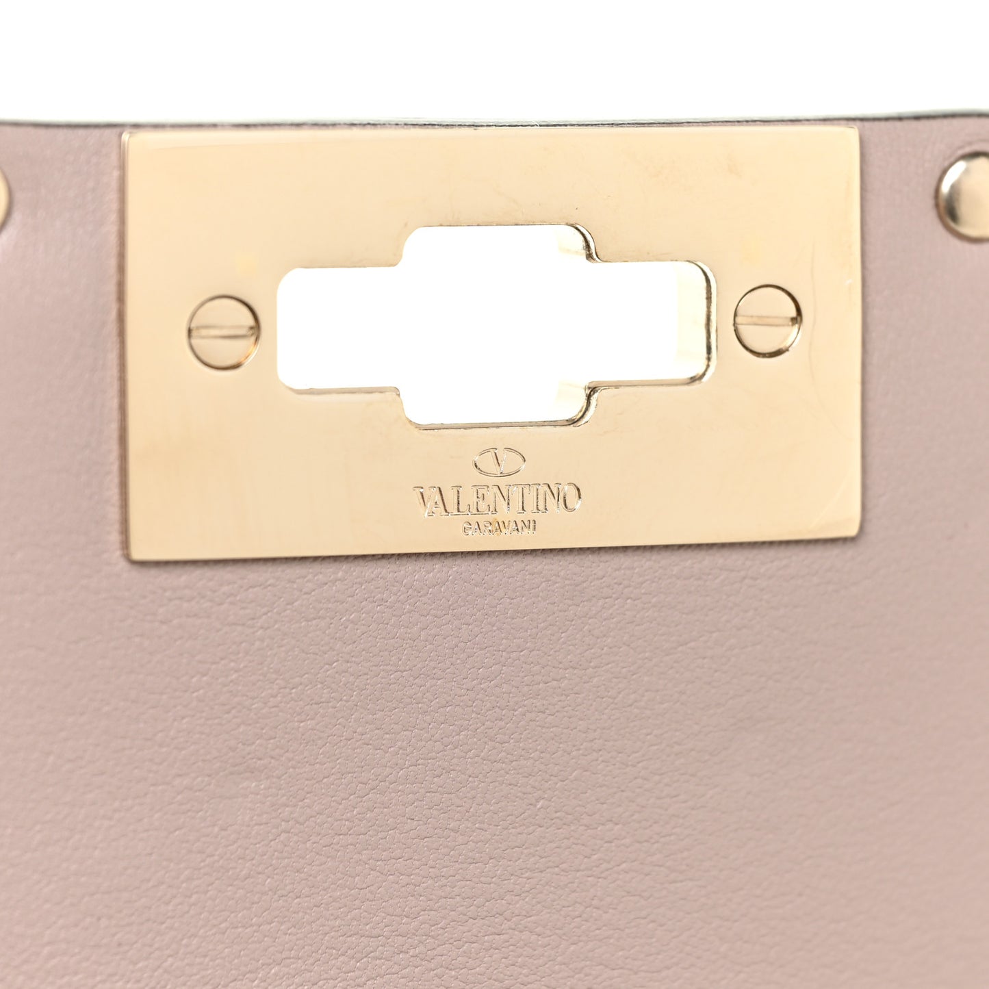 Lambskin Medium Rockstud Spike Shoulder Bag Poudre