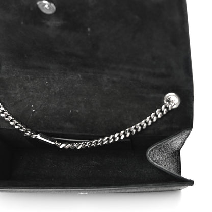 Saint Laurent Metallic Sparkle Calfskin Medium Monogram Kate Satchel Black 5 of 12